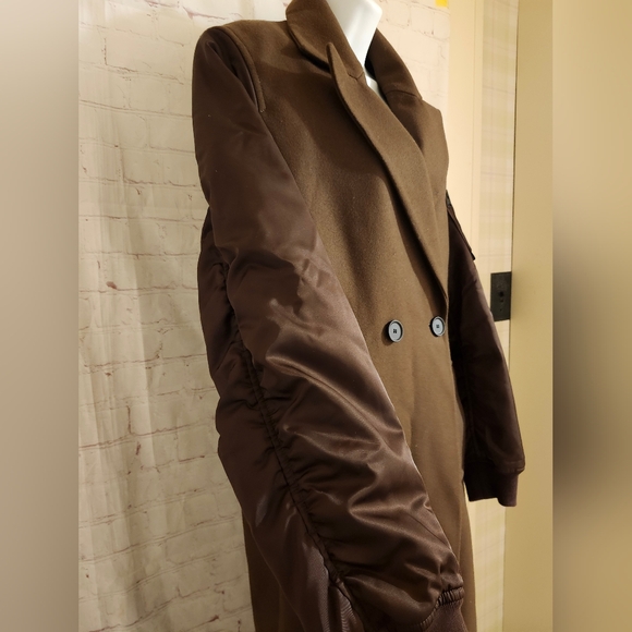 AllSaints "Paulah" Brown Wool Blend Double Breasted Long Coat Sz.US 6/38 EU $625 - Picture 8 of 12
